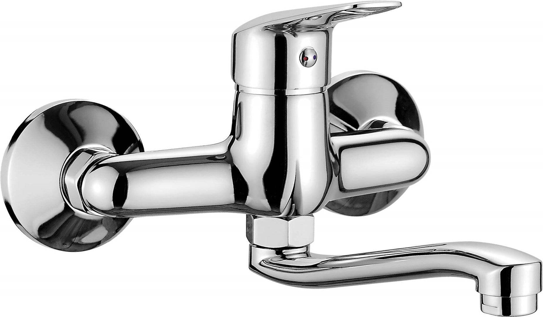 Deante Wandmontage Wastafelmengkraan Chroom Enkelhendel 9-15 L/min-1