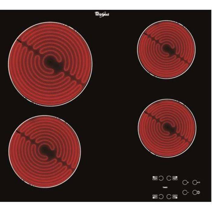 WHIRLPOOL AKT8090NE Keramische Kookplaat - 4 Zones - 6200 W - B58 x D51 cm - Zwart W58 D51cm-1