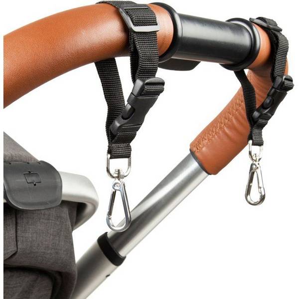 TINEO - Set van 2 Luiertasclips - Carabiners - Zwart - Universele Bevestiging