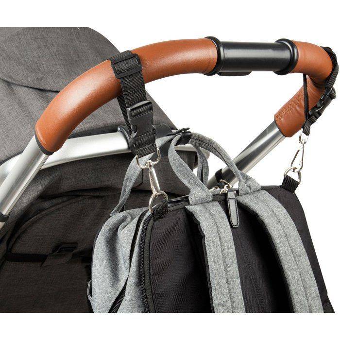 TINEO - Set van 2 Luiertasclips - Carabiners - Zwart - Universele Bevestiging-1