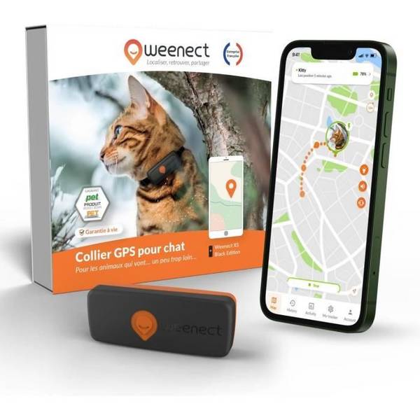 Weenect XS GPS Tracker voor Katten - Zwarte Editie 2023