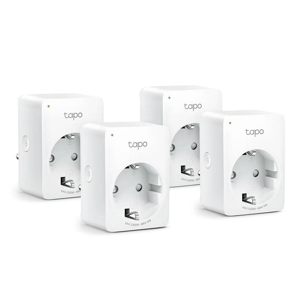 TP-Link Tapo P100 V2 - Slimme Stekker - Draadloos - 802,11b/g/n - Bluetooth 4,2 - 2,4 GHz (Verpakking van 4) (TAPO P100(-0