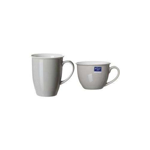 Flirt by R & B Koffiemok "Grijs DOPPIO", Porselein, 0,32 L, Vaatwasserbestendig - 6 Stuks-0