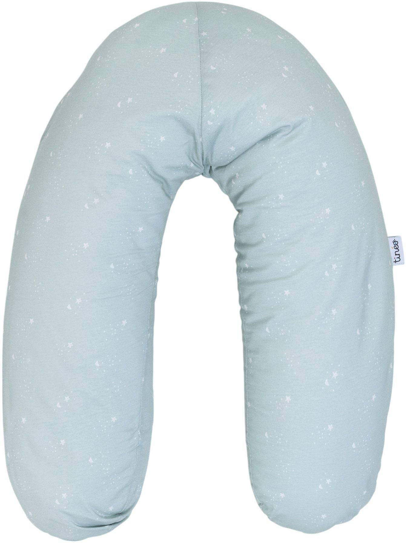 TINEO Zwangerenkussen - Katoen Jersey - Aqua Groen/Sterren-0