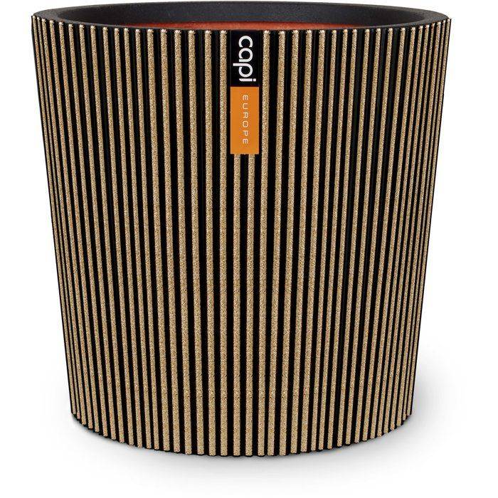 CAPI EUROPE Vaas Conisch Groove NL - 36 x 34 cm - Zwart/Goud-0
