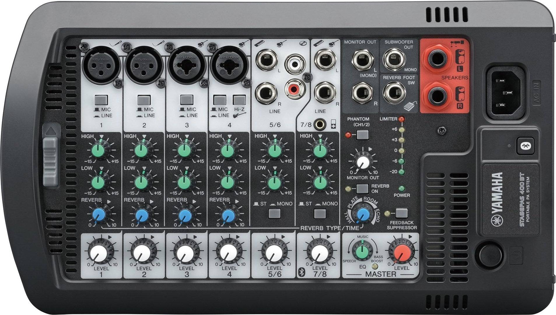 Yamaha Stagepas 400BT Draagbaar PA Systeem met 8-Kanaals Mixer-1