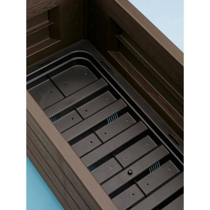 STEFANPLAST ITALIA Bloembak met Trellis - Houtlook - 100x43xH142 cm - 80 L - Mocha-4