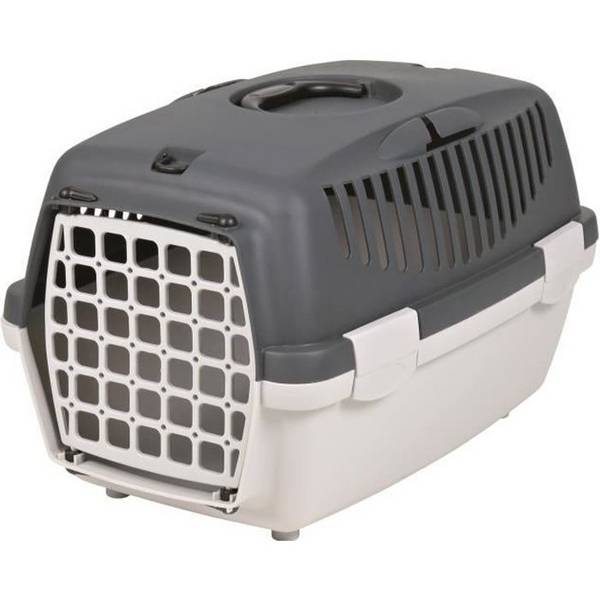 TRIXIE Capri 1 Dieren Transportbox - XS: 32 x 31 x 48 cm - Lichtgrijs/Donkergijs - Voor Honden en Katten 32x31x48