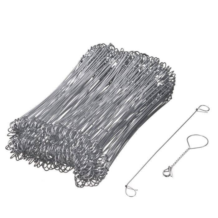 NATURE Verpakking van 200 Gegalvaniseerde Stalen Lussen voor Draad Twister - (L16 cm x Ø1 mm)-0