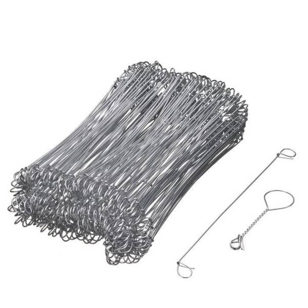 NATURE Verpakking van 200 Gegalvaniseerde Stalen Lussen voor Draad Twister - (L16 cm x Ø1 mm)