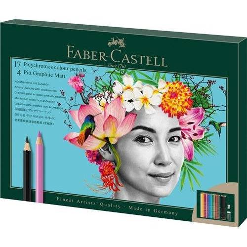 FABER-CASTELL Polychromos & Pitt Graphite Matte Potloodset, 23 st. (210052)-0