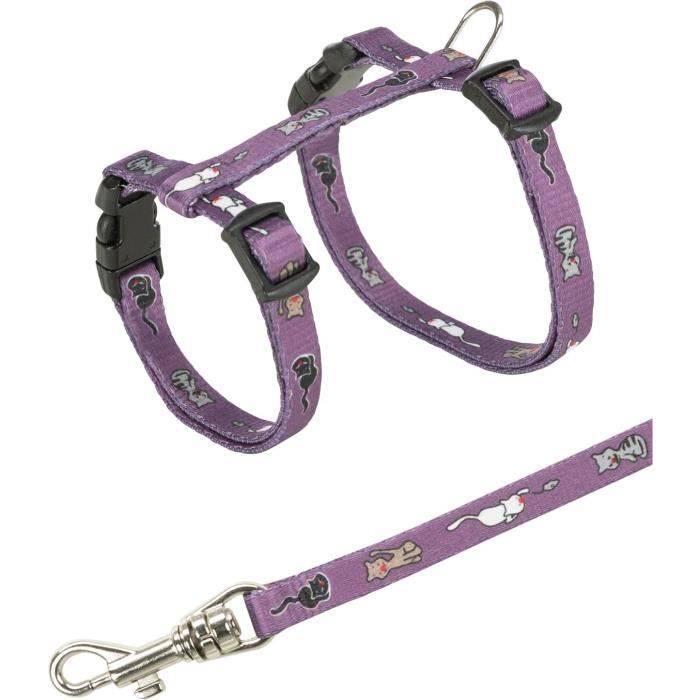 Kattenharnas Nylon Verstelbaar 21-34 cm Verschillende Kleuren met Bevestigingsclips-0