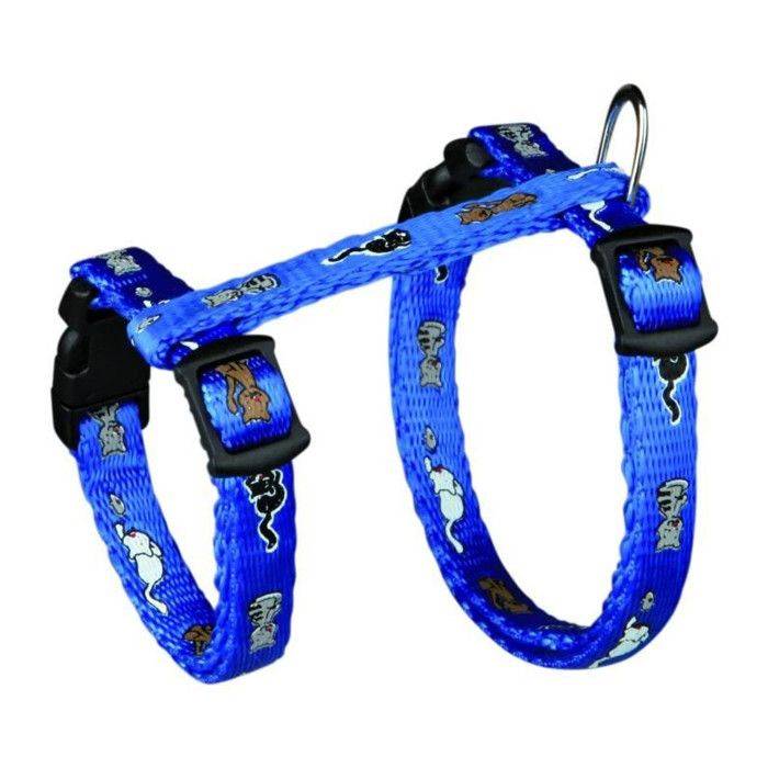 Kattenharnas Nylon Verstelbaar 21-34 cm Verschillende Kleuren met Bevestigingsclips-2