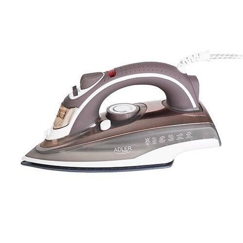 Adler Stoomstrijkijzer 3000 W Keramische Zoolplaat Bruin/Grijs/Wit-1