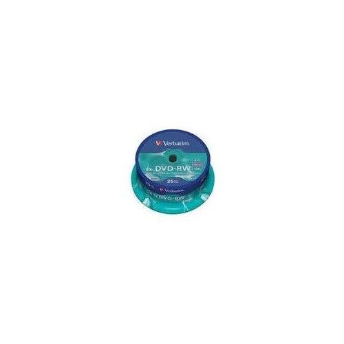 Verbatim 25 x DVD-RW 4.7GB 4x - Matte Zilver - Spindel - Model 43639-0