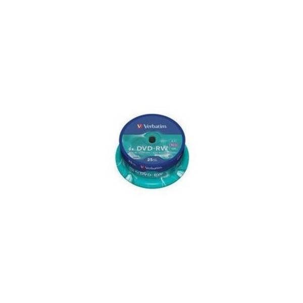 Verbatim 25 x DVD-RW 4.7GB 4x - Matte Zilver - Spindel - Model 43639