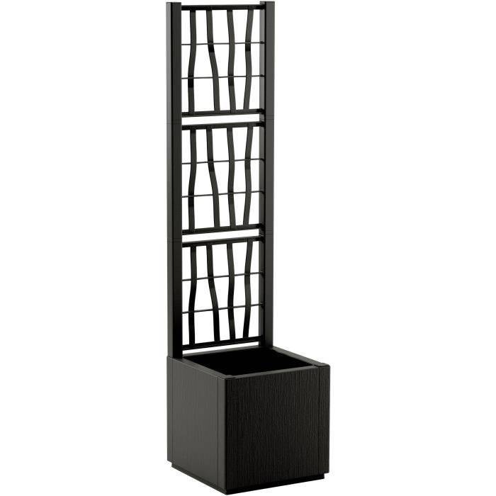 STEFANPLAST ETHICA Bloembak - Grafiet - Vierkant met Trellis - 38 L - 36x36x140 cm-0