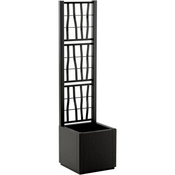 STEFANPLAST ETHICA Bloembak - Grafiet - Vierkant met Trellis - 38 L - 36x36x140 cm