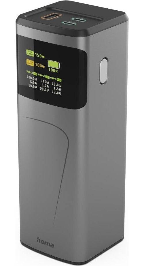 Hama High Power Power Pack, 150 W, Laadt Laptops, Tablets, Smartphones, Zwart-0