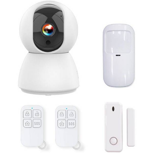 Uitbreidbaar Alarm Kit - KYF - 434 MHz - WiFi - 4 MP IP Camera + Sirene + Sensoren + 2 Afstandsbedieningen 434MHz
