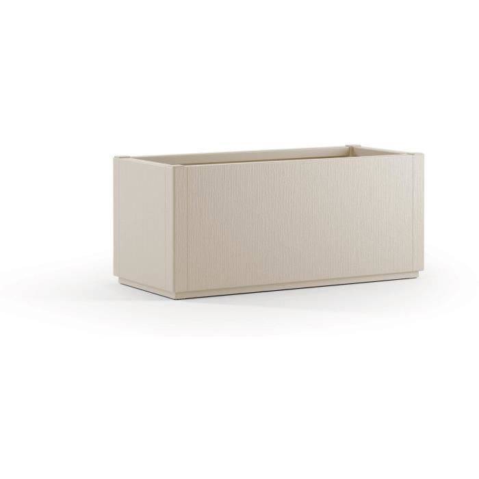 STEFANPLAST ETHICA Rechthoekige Bloembak/Planter - 80 L - 80 x 36 x H 35 cm - Krijt 80x36xh-0