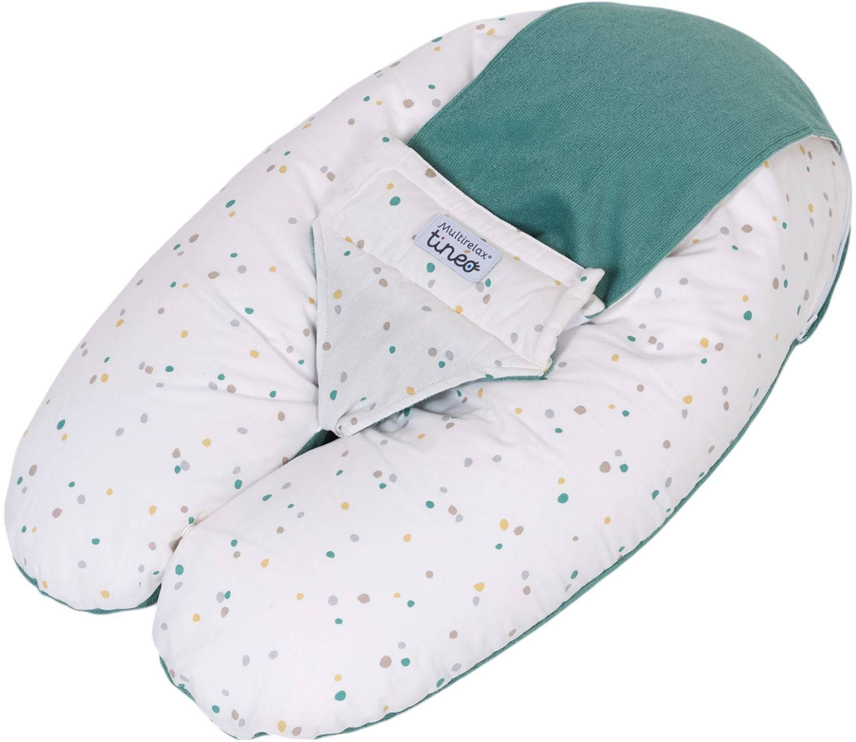 TINEO 3-in-1 Moederkussen - MULTIRELAX - Frottee - Groen/ Polka Dots-3