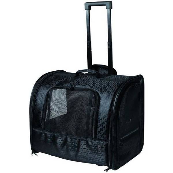TRIXIE Draagtas met Wielen voor Katten en Honden - Zwart - 45 x 41 x 31 cm