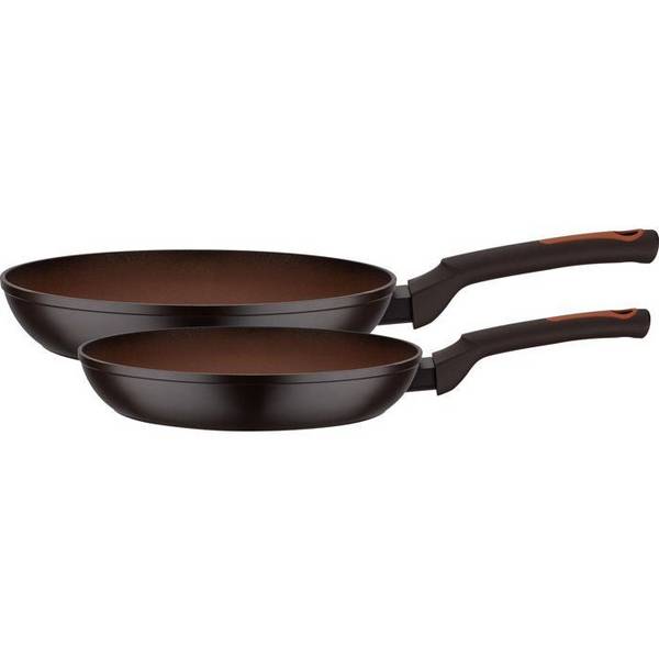 GSW TERRA Koekenpannenset - Inductiecompatibel - Ø 24 en 28 cm - 3 mm Gesmeed Aluminium - Rood