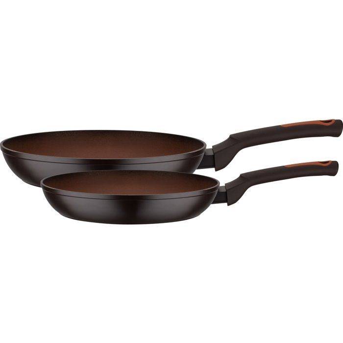 GSW TERRA Koekenpannenset - Inductiecompatibel - Ø 24 en 28 cm - 3 mm Gesmeed Aluminium - Rood-0