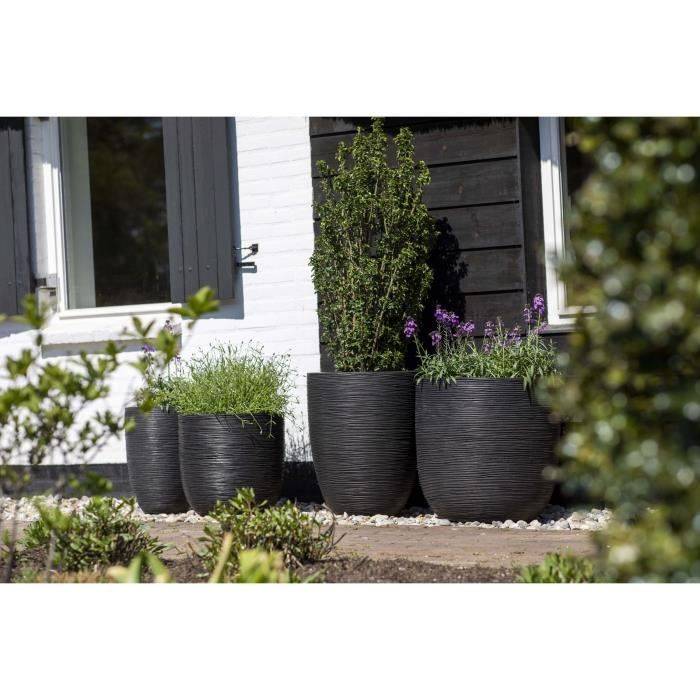 CAPI EUROPE Bloempot RIB NL - 43 x 41 cm - Zwart-1