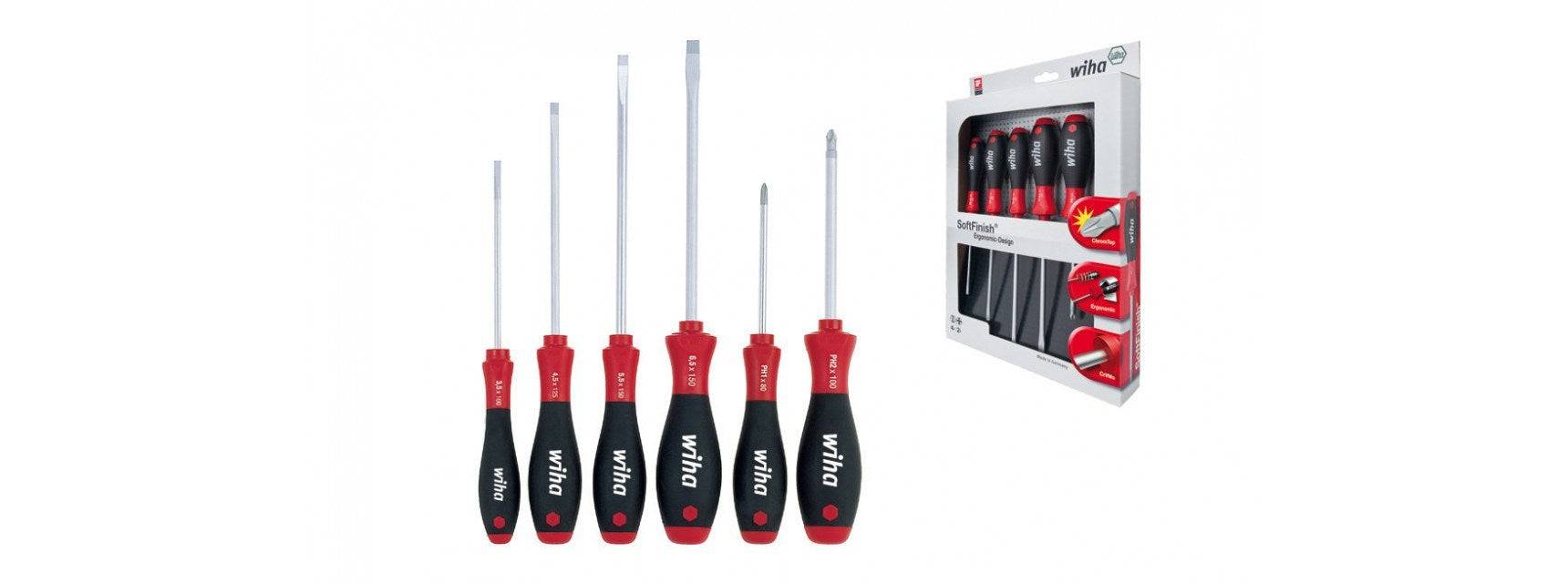 wiha Schroevendraaierset - SoftFinish - Sleuf, Phillips - 6-delig 6-piece 302HK6SO-0