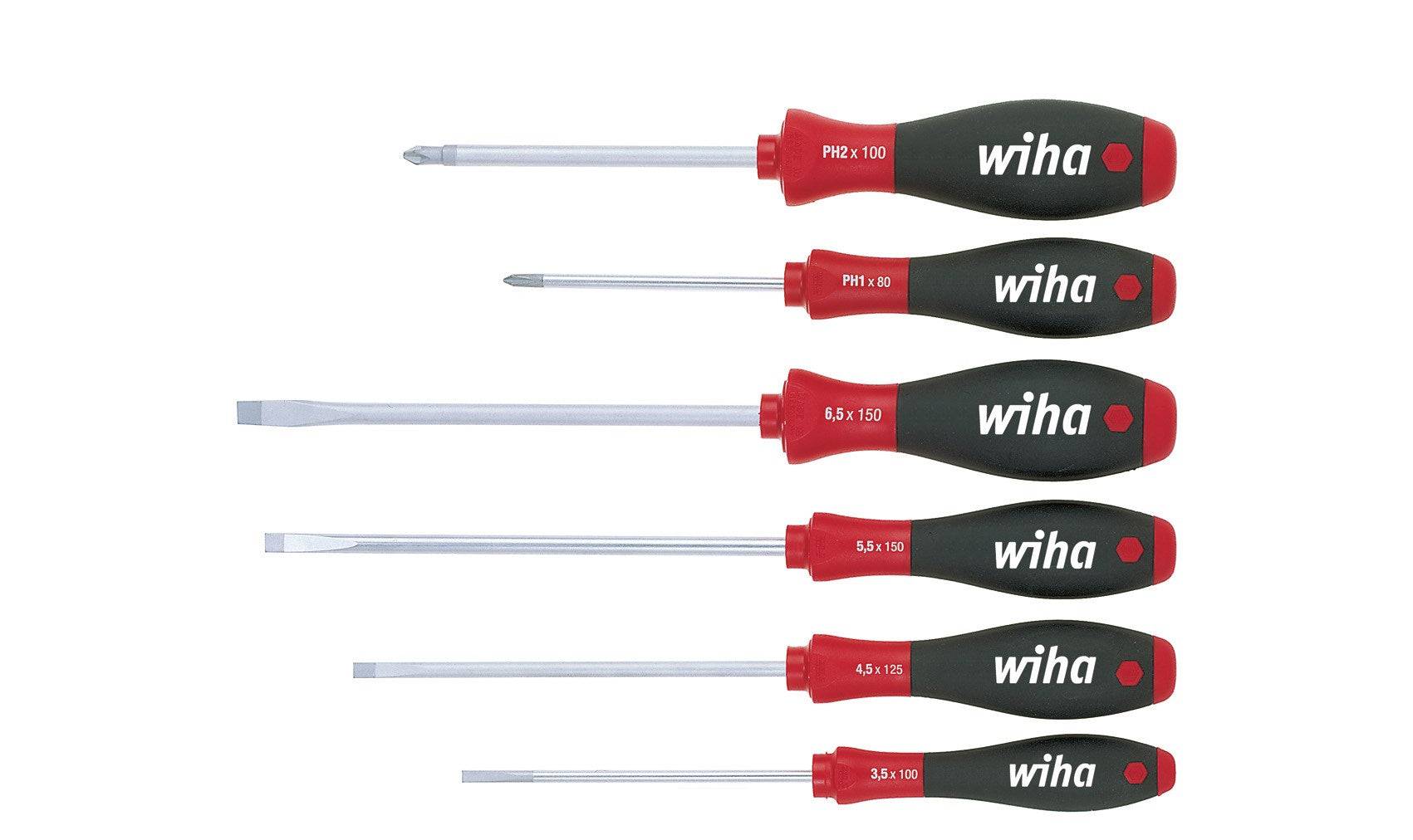 wiha Schroevendraaierset - SoftFinish - Sleuf, Phillips - 6-delig 6-piece 302HK6SO-1