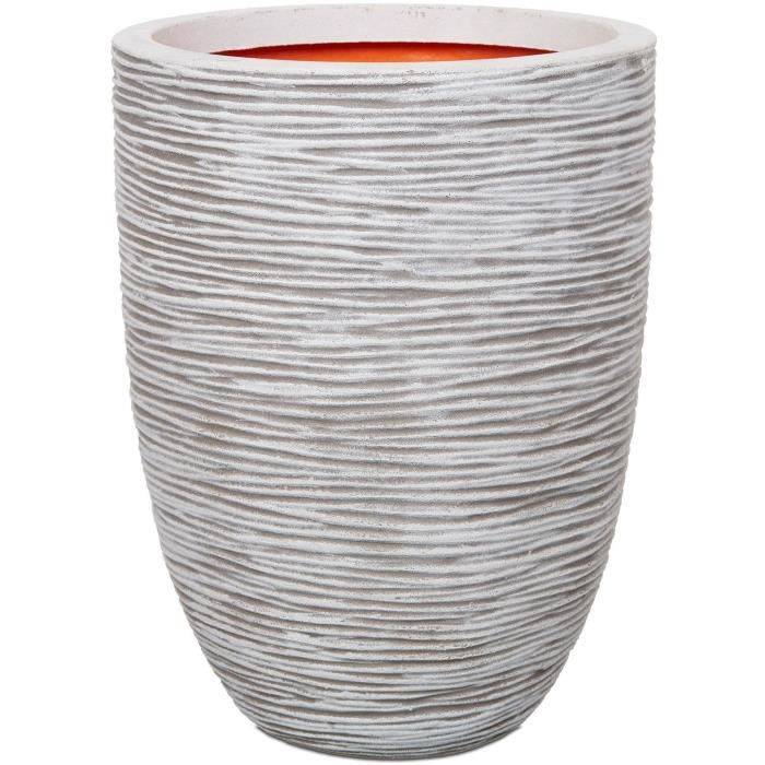 CAPI EUROPE Bloempot NATURE RIB - 36 x 47 cm - Ivoor-0
