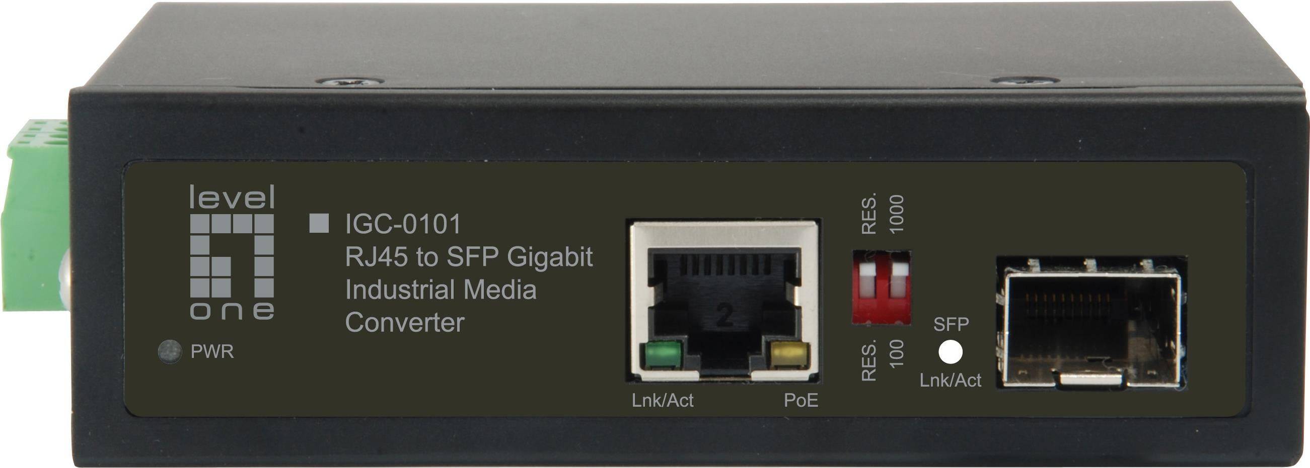 LevelOne IGC-0101 - Media Converter - GigE - RJ-45/SFP (mini-GBIC) (IGC-0101) 10Base-T 100Base-TX 1000Base-T 1000Base-X-0