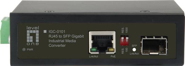 LevelOne IGC-0101 - Media Converter - GigE - RJ-45/SFP (mini-GBIC) (IGC-0101) 10Base-T 100Base-TX 1000Base-T 1000Base-X