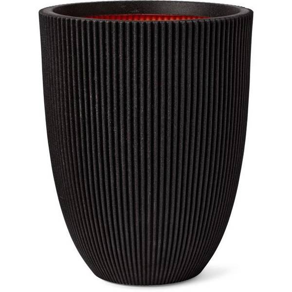 CAPI EUROPE Elegante Lage Vaas GROOVE NL - 34 x 46 cm - Zwart