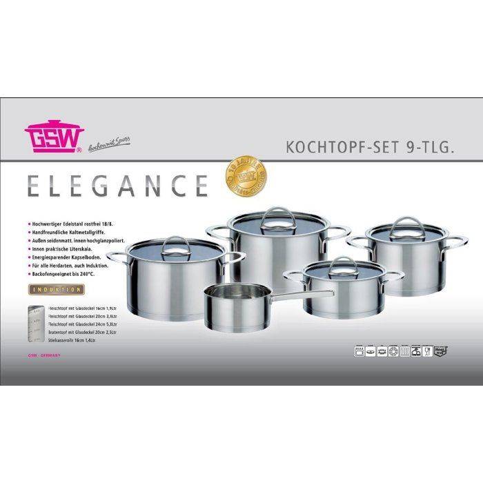 GSW Elegance Kookset - 9-delig - RVS - Geschikt voor Inductie 9-piece-1