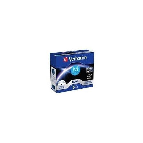 Verbatim M-DISC BD-R Jewel Case - 100 GB, 4x, 5-Pack - Afdrukbaar met Inktjetprinters (43834) 5er-Pack-0