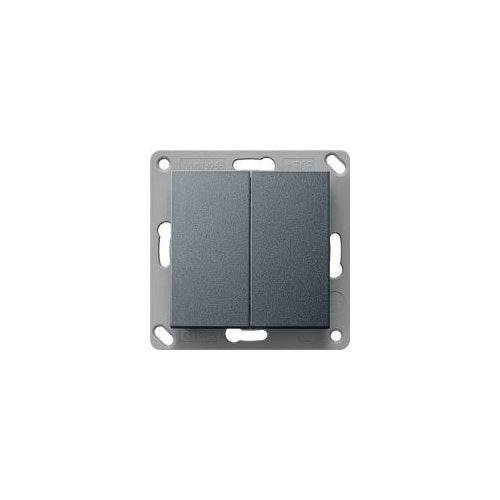 GIRA Draadloze Wandschakelaar - Batterijvrij - 2-Gang - Antraciet - 242228-0