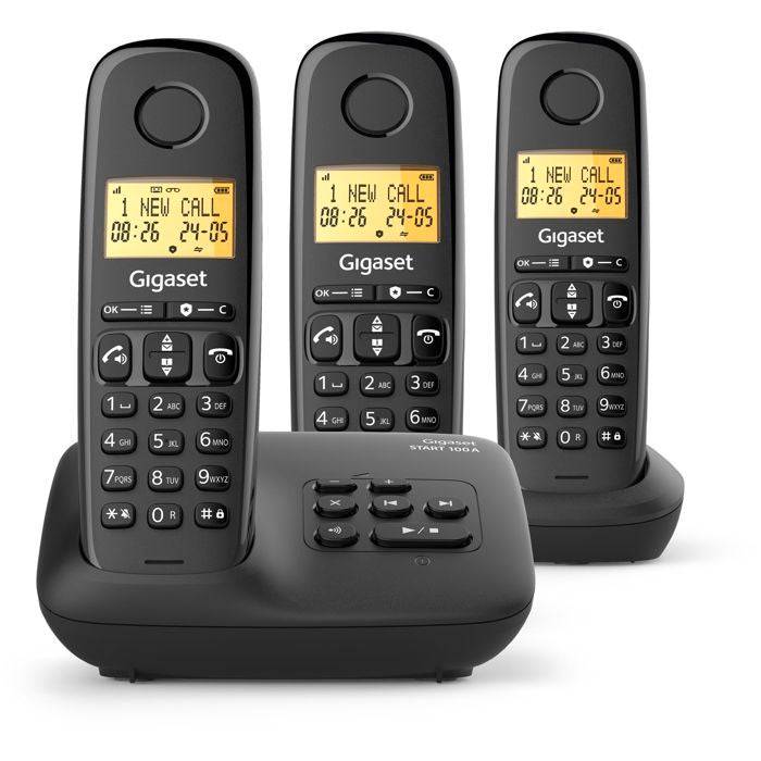 GIGASET Basic 100A TRIO Vaste Telefoon - Antwoordapparaat - Handsfree - Verlicht Scherm - 50-contacten Telefoonboek-0