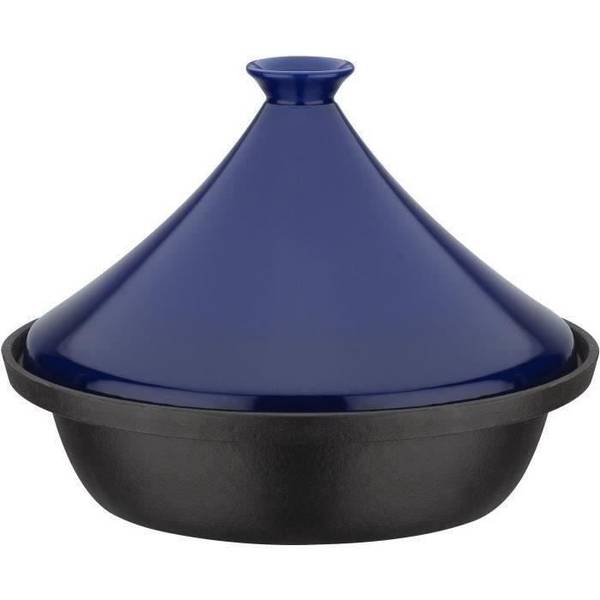 GSW Tajine - Massief Gietijzer - 30 x 22 cm - Keramisch Deksel - Geschikt voor Inductie - Blauw