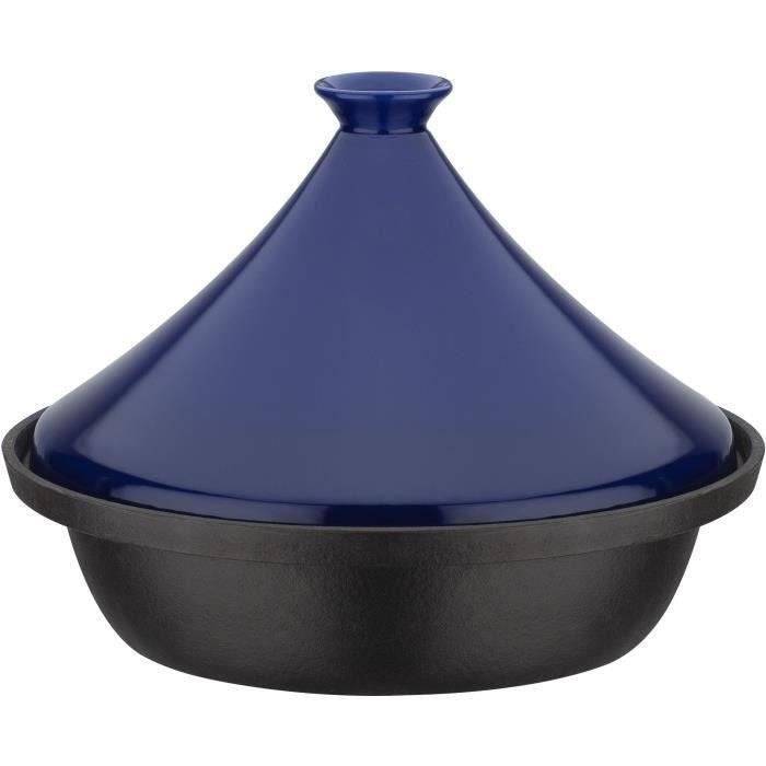 GSW Tajine - Massief Gietijzer - 30 x 22 cm - Keramisch Deksel - Geschikt voor Inductie - Blauw-0