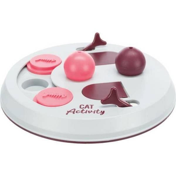 TRIXIE Kat Speelgoed - Flip Board - Ø 23 cm - Lichtgrijs/ Salie/ Stofroze