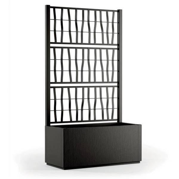 STEFANPLAST ETHICA Bloembak met Trellis - 80x36x140 cm - Grafiet 80x36xh