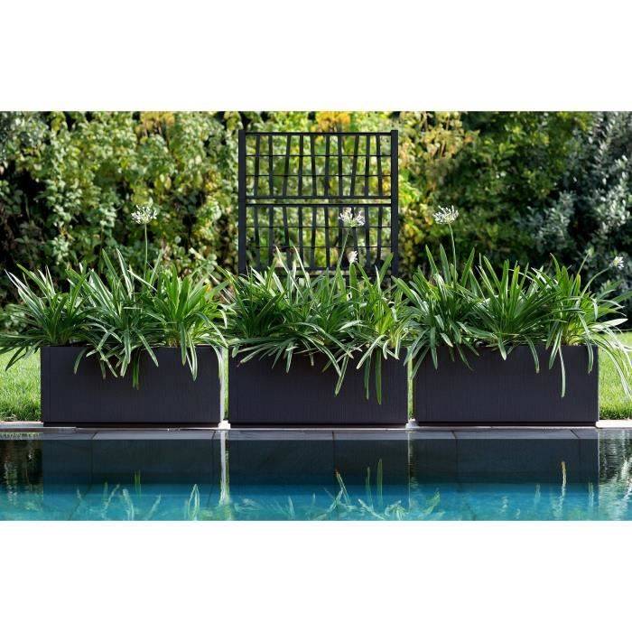 STEFANPLAST ETHICA Bloembak met Trellis - 80x36x140 cm - Grafiet 80x36xh-4