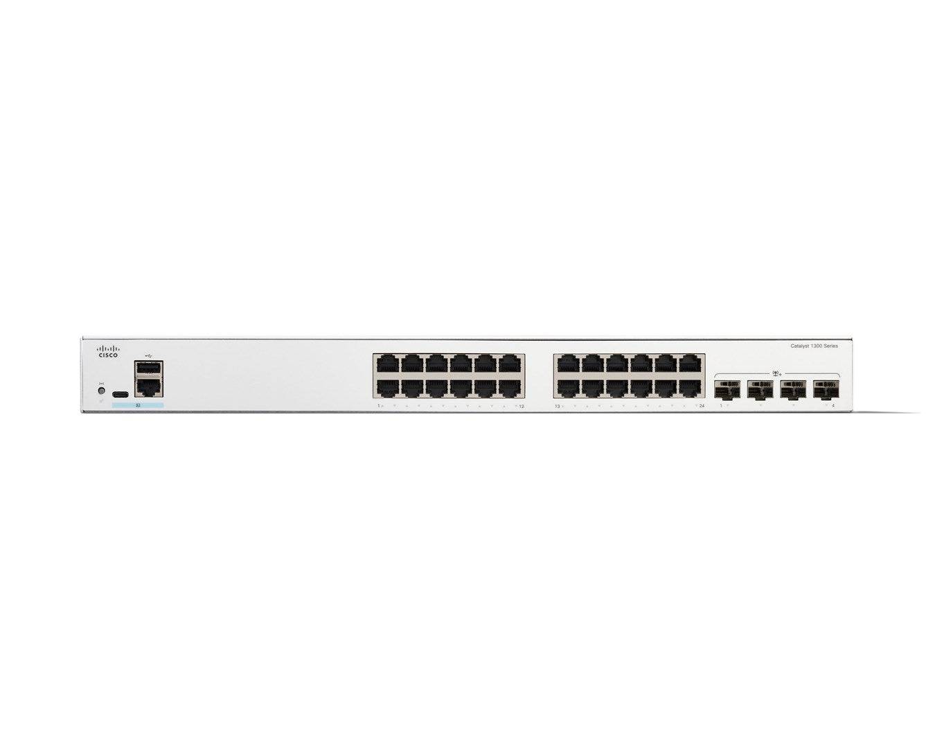 Cisco Catalyst 1300-24T-4X - Switch - L3 - Beheerd - 24 x 10/100/1000Base-T + 4 x 10 Gigabit SFP+ - Rack-montage-1