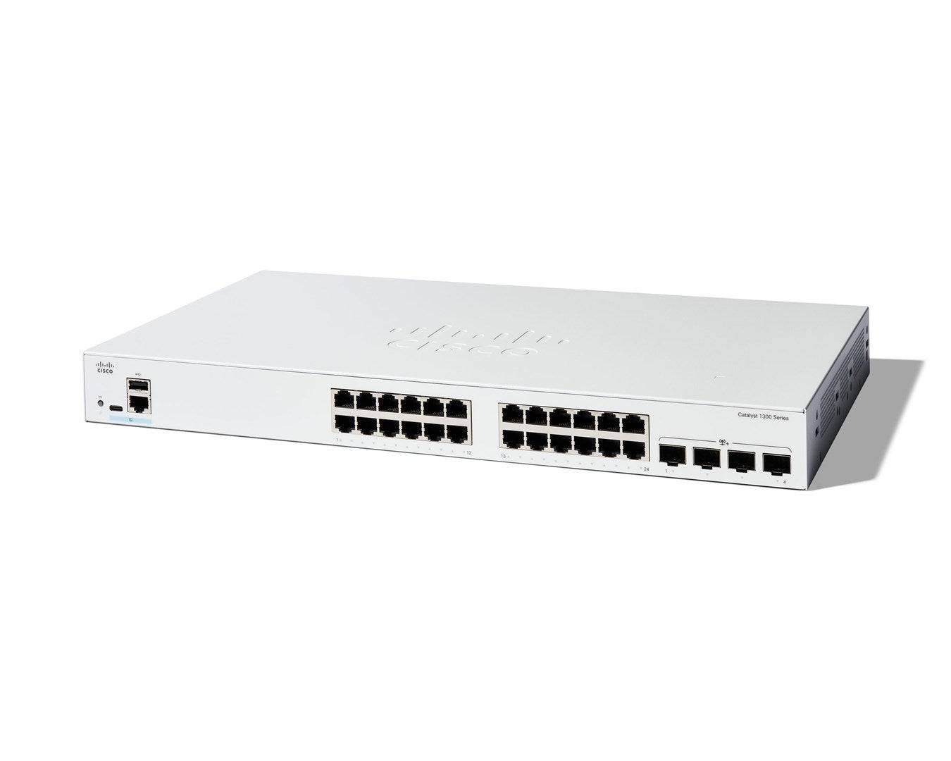 Cisco Catalyst 1300-24T-4X - Switch - L3 - Beheerd - 24 x 10/100/1000Base-T + 4 x 10 Gigabit SFP+ - Rack-montage-0