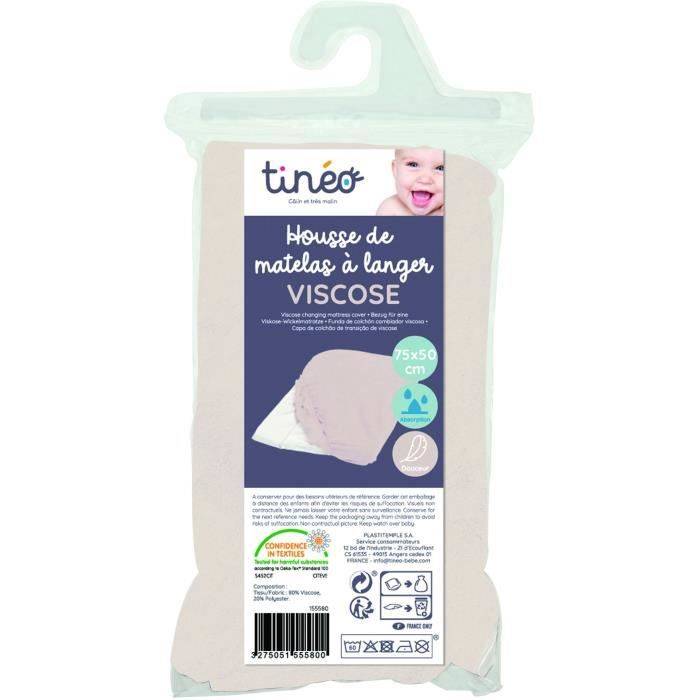 TINEO Bamboe Viscose Verschoonmat Cover - Absorberend Frotte - Elastische Hoeken-2