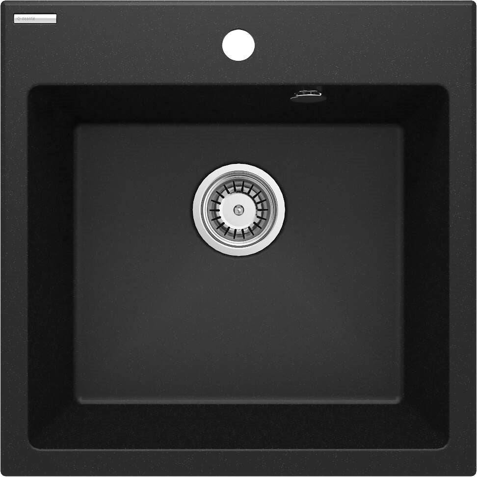 Deante EVORA GRAPHITE METALLIC Granieten Spoelbak 1-Bowl 500 x 500 mm Inbouw-0