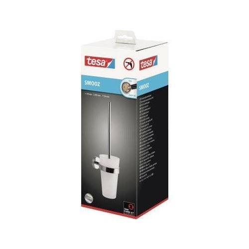 TESA Smooz Toiletborstel & Houder Set, Zilver-Wit, Metaal-0